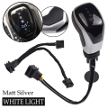 Miniatyrbild 1 av 5: DSG AT Synchronize Electronic Display Växelspaksknopp Växelspak Handboll LED Rött/Vit Ljus För VW Golf 6 Passat 7 Tiguan-Vit-Matt Silver White-Matt Silver