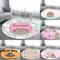 Miniatyrbild 2 av 7: Pusheen Mattor Cirkel Tecknad Anime Figurer Feta Katter Söta Anti Halk Hem Vardagsrum Dekoration Dörrdyna Golvmattor Presenter 1 Diameter 40cm
