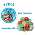 Miniatyrbild 1 av 7: 1Set Marioedd Bros Bordsservis Festtillbehör Barn Födelsedag Ballong Fest Dekoration Papperstallrik Kopp Servett Speltema Gör-det-själv-leksak Present A8-27Pcs Other
