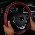 Miniatyrbild 2 av 7: (Rött vin)Auto Ratt- Cover Anti-halk Prägling Läder Bilstyling Tillbehör Universal Braid Case passform bil suv diameter 37/38cm Red wine