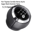 Miniatyrbild 1 av 5: För Toyota Auris 5/6-växlad bilväxelspak Handboll Krom Cap Cover Inredningsdelar Biltillbehör-5 växlar 5 Speed