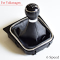 Miniatyrbild 4 av 5: BRA Frakt Bilväxlingsväxelknoppar Täckt Läderknopp Med Gaitor För VW Volkswagen GOLF 6 VI MK6 Jetta 5 Golf 5 V MK5-5Speed-boot 5Speed-boot