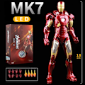 Miniatyrbild 1 av 5: ZD Toys LED Light Iron Man MK1 MK2 MK3 MK4 MK5 MK6 MK7 MK43 MK50 7" film actionfigur Tony Stark Legends Toys MK7 LED