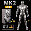 Miniatyrbild 1 av 5: ZD Toys LED Light Iron Man MK1 MK2 MK3 MK4 MK5 MK6 MK7 MK43 MK50 7" film actionfigur Tony Stark Legends Toys MK2 LED