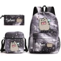 Miniatyrbild 5 av 7: 3st Kawaii Pusheen Cat Ryggsäckar Tecknad Pusheen Cosplay Skolväskor Pojkar Flickor Penbag Lunchväska Resväska Barn Födelsedagspresent 10