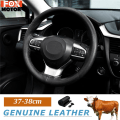 Miniatyrbild 3 av 7: (mockaläder) DIY PU-läder Auto Cover Handsömnad Handsydd med trådnål 38cm Andningsbara rattskydd suede leather