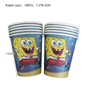 Miniatyrbild 3 av 7: Tecknad Sponge-Bob Barn Faovrs Födelsedagsfest Tillbehör Servis Set Fest Dekoration Kopp Tallrik Ballong Baby Shower Bakgrund BPLZZ-51PCS
