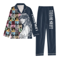 Miniatyrbild 1 av 7: Sleepwears Taylors The Swifts Pyjamas Print 2st set Långärmade lapelkragar Casual Byxor 1989 Pyjamaskostymer Style-7 M