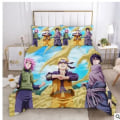 Miniatyrbild 1 av 7: Anime Naruto Sängkläder Set för barn Pojkar Dubbelt cover Täcken Set Akatsuki Itachi Sasuke Kakashi Lakan Baby Överkast U Full203cmx228cm