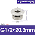 Miniatyrbild 1 av 5: 10 st/lot M5 1/8 1/4 3/8 1/2 3/4 Koppar Inre Sexkantsplugg med Tätningsring Plugg Järnplugg Ändlock för Pneumatisk Plugg Seal 1 2