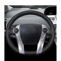 Miniatyrbild 2 av 6: Handsömnad svart PU konstläder bilrattsskydd för Toyota Prius 30(XW30) 2009-2015 Prius C(US)2012-2017