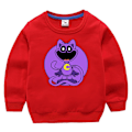 Miniatyrbild 1 av 7: Leende Critters Sweatshirts Barn Tecknad Game Print Toppar Barn Casual Sportig Långärmad Topp Barn Höst Vinterkläder BB191 100