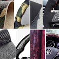 Miniatyrbild 6 av 7: (Lägg till mahogny)Yuji-Hong svart läder case för bilar för Toyota Prado 2004-2006 Land Cruiser 2006 LC120 Carbon-fiver läder Add Mahogany
