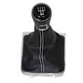 Miniatyrbild 1 av 5: Krom och läder Bilväxel cover för VW Passat B6 CC 3C R36 TDI TFSI TSI (2006-2011)-5 Speed White line 5 Speed White line