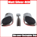 Miniatyrbild 1 av 5: Krom Matt cap COVER ABS Växelspaksknopp Passar till Volkswagen VW Golf MK6 MK7 R GTI-Matt Silver-Röd 2 Matte Silver-Red 2
