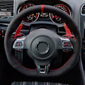 Miniatyrbild 3 av 7: (Stil 1) Svart äkta läder mocka cover för Volkswagen Golf 6 GTI MK6 / Polo GTI / Scirocco R Biltillbehör Style 1