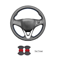 Miniatyrbild 1 av 7: (Röd tråd)Handsydd svart PU- cover i konstläder för Opel Astra (K) Corsa (E) Crossland X Grandland X Insignia Red thread