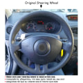 Miniatyrbild 4 av 5: (röd markörtråd)Svart Läder Mocka Röd Marker Cover till Renault Clio 3 2005-2013 Clio dynamics 2008 clio mk 3 2010 red marker thread