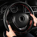 Miniatyrbild 3 av 7: (D)Bil suv diameter 37/38cm Auto cover Anti-halk prägling Läder Bilstyling Tillbehör Universal Braid Case passform D
