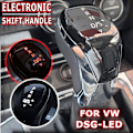 Miniatyrbild 5 av 5: DSG AT Synchronize Electronic Display Växelspaksknopp Växelspak Handboll LED Rött/Vit Ljus För VW Golf 6 Passat 7 Tiguan-Vit-Matt Silver White-Matt Silver