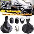 Miniatyrbild 4 av 5: För VW Transporter Multivan Caravelle T5 2003 2004 2005 2006 2007 2008 2009 2010 Bil 6-växlad växelspaksväxelknopp Läder Boot-6 Speed-Black 6 Speed-Black