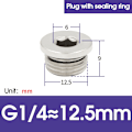 Miniatyrbild 1 av 5: 10 st/lot M5 1/8 1/4 3/8 1/2 3/4 Koppar Inre Sexkantsplugg med Tätningsring Plugg Järnplugg Ändlock för Pneumatisk Plugg Seal 1 4