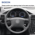 Miniatyrbild 3 av 7: (Svart tråd)Handsömnad Svart PU rattkåpor i konstläder för Volkswagen VW Golf 4 IV Passat B5 Passat Variant Sharan Bora Black Thread