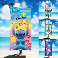 Miniatyrbild 2 av 7: Disney Lilo & Stitch Badhandduk Tecknad Mjuk Absorberande Snabbtorkande Strandhanddukar Kawaii Anime Angel Stitch 3D Print Badhanddukar 11 Thin style 75x150cm