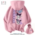 Miniatyrbild 5 av 7: Ny Miniso Sanrio Kuromi huvtröja dam Y2K printed långärmad tröja Sweet Girl Pullover Kläder Present 3 L 50-60kg