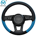 Miniatyrbild 5 av 7: (Lila)100 % DERMAY Läder Sportbilsrattskydd Cover för Audi A1 8X A2 A3 A4 A5 A6 Avant Biltillbehör Purple