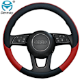 Miniatyrbild 4 av 7: (Lila)100 % DERMAY Läder Sportbilsrattskydd Cover för Audi A1 8X A2 A3 A4 A5 A6 Avant Biltillbehör Purple
