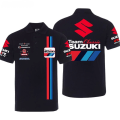 Miniatyrbild 3 av 4: Bil Suzuki Printed Business Casual Sport Enfärgad kortärmad populär pikétröja i bomullskvalitet för män A1 XL