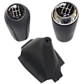 Miniatyrbild 2 av 5: pu Läder växelspaksväxelspak Gaitor Boot Cover för MAZDA 3 BK BL 2006 2007 2008 2009 2010 2011 2012-5 speed set krom 5 speed set chrome