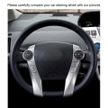 Miniatyrbild 3 av 6: Handsömnad svart PU konstläder bilrattsskydd för Toyota Prius 30(XW30) 2009-2015 Prius C(US)2012-2017