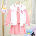 Miniatyrbild 4 av 7: Anime Sanrios My Melody Kuromi Kawaii Autumn Winter Girl Tredelad Barnkostym Jk Plisserad kjol Skjorta Jacket Set Toddler Kuromi 2PCS 9 150cm