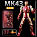 Miniatyrbild 1 av 5: ZD Toys LED Light Iron Man MK1 MK2 MK3 MK4 MK5 MK6 MK7 MK43 MK50 7" film actionfigur Tony Stark Legends Toys MK43 LED