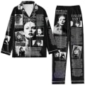 Miniatyrbild 3 av 7: Sleepwears Taylors The Swifts Pyjamas Print 2st set Långärmade lapelkragar Casual Byxor 1989 Pyjamaskostymer Style-3 XXL