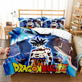 Miniatyrbild 1 av 7: Dragon Ball Z Cover SET Anime Figur Son Goku Printed Sängkläder Säng Spead Barn Sovrum Säng Cover Sängkläder Set 6 EU 260x220cm 3pcs