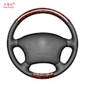 Miniatyrbild 2 av 7: (Lägg till mahogny)Yuji-Hong svart läder case för bilar för Toyota Prado 2004-2006 Land Cruiser 2006 LC120 Carbon-fiver läder Add Mahogany
