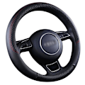 Miniatyrbild 2 av 7: (Rött)Läder Cover Halkfri rattfläta för Audi A1 8X A2 A3 A4 A5 A6 Avant Inredningsdetaljer Red