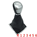 Miniatyrbild 1 av 5: Växelspaksknopp Damask cover 5/6 hastighet för Ford Fiesta MK7 Focus MK2 FL NK3 C-max FL B-max S-max Galaxy MK3 Kuga Transit-6 Speed Silver 6 Speed Silver