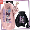 Miniatyrbild 2 av 7: Ny Miniso Sanrio Kuromi huvtröja dam Y2K printed långärmad tröja Sweet Girl Pullover Kläder Present 1 M 40-50kg