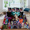 Miniatyrbild 3 av 7: Dragon Ball Z Cover SET Anime Figur Son Goku Printed Sängkläder Säng Spead Barn Sovrum Säng Cover Sängkläder Set 8 EU 140x200cm 2pcs