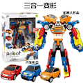 Miniatyrbild 2 av 6: 3 In 1 Tobots Transformation Robot Korea 2 In 1 Cartoon Brothers Anime Deformation Bil Flygplan Leksaker för barn Julklapp 2 without box