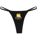 Miniatyrbild 4 av 7: Hellokitty Ren bomull Tunn rem Sexig stringtrosa Låg midja Sömlös Anime Cartoon Kuromi Underkläder för kvinnor Enkla ribbade T-byxor WHITE 3 S