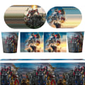 Miniatyrbild 3 av 7: Transformers Födelsedagsdekoration Engångsserviser Set Ballong Bordsduk Tallrik Baby Shower Super Robot Present Festtillbehör BPZZ-103PCS