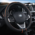 Miniatyrbild 7 av 7: (Orange)2018 NYTT PU-läder Cover Universal 38cm Sport Design Rattskydd Fodral Case de flesta bilar Styling Orange
