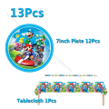 Miniatyrbild 6 av 7: 1Set Marioedd Bros Bordsservis Festtillbehör Barn Födelsedag Ballong Fest Dekoration Papperstallrik Kopp Servett Speltema Gör-det-själv-leksak Present A20-21Pcs Other