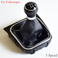 Miniatyrbild 1 av 5: BRA Frakt Bilväxlingsväxelknoppar Täckt Läderknopp Med Gaitor För VW Volkswagen GOLF 6 VI MK6 Jetta 5 Golf 5 V MK5-5Speed-boot 5Speed-boot