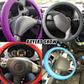 Miniatyrbild 7 av 7: (RÖD)Bil Auto Silikon Ratt Cover Läder Textur Mjuk Multi Universal Skin Mjuk Silikon Cover RED